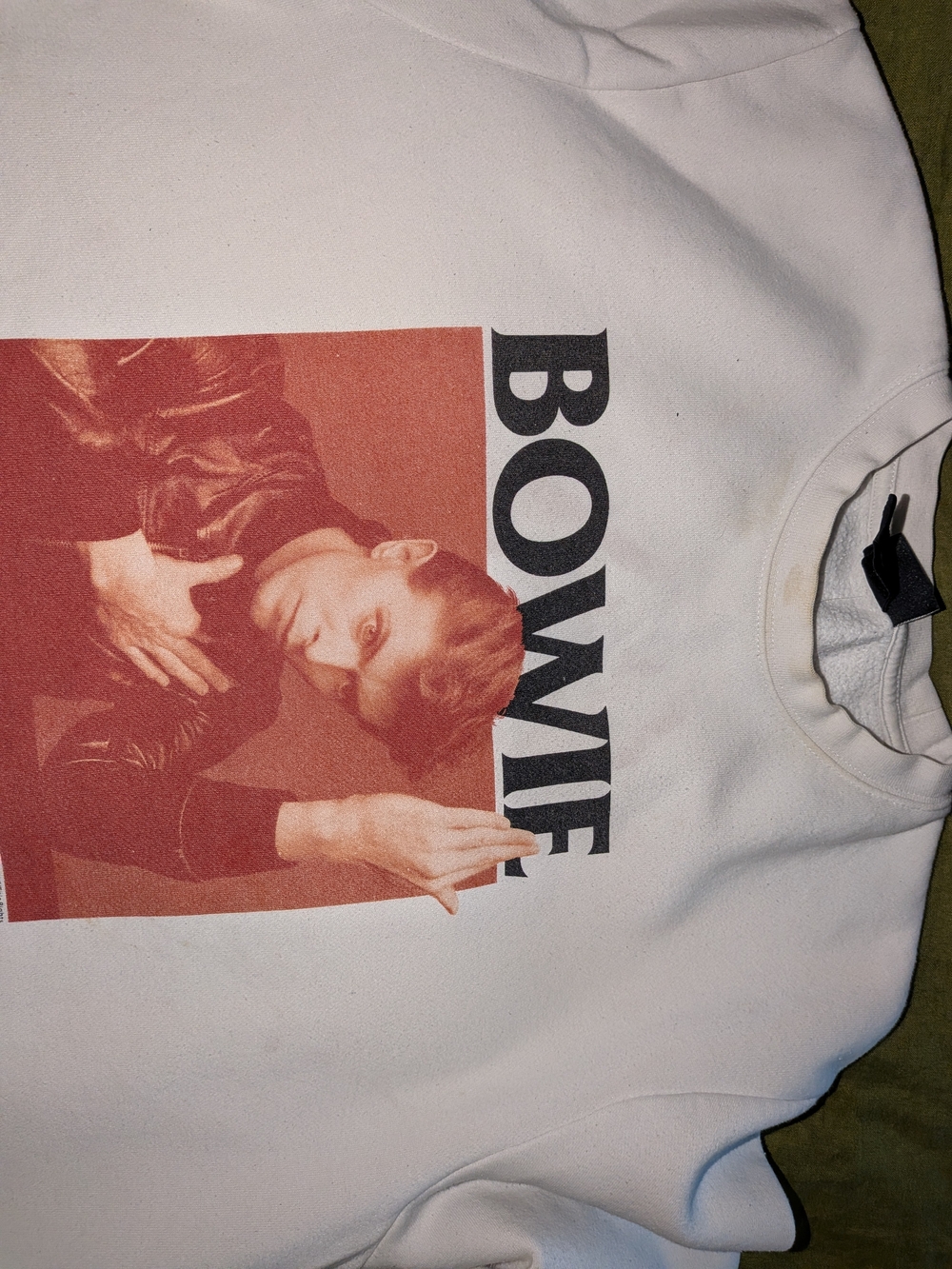 White Bowie Crewneck Sweater - Picture 1 of 7